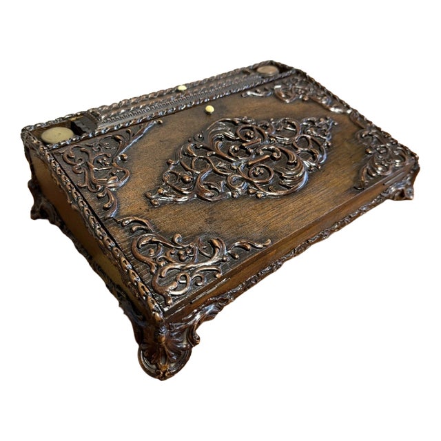 Napoleon III Carved Wooden Travel Writing Desk For Sale