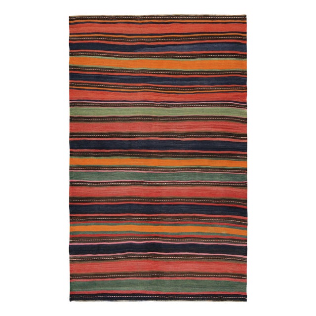 Rug & Kilim 1950s Vintage Persian Bidjar Kilim in Colorful Polychromatic Stripes by Rug & Kilim For Sale - Image 4 of 7