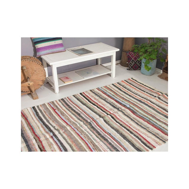 Vintage Turkish Decorative Rag Rug - 4`8" X 10`8" For Sale In Los Angeles - Image 6 of 6