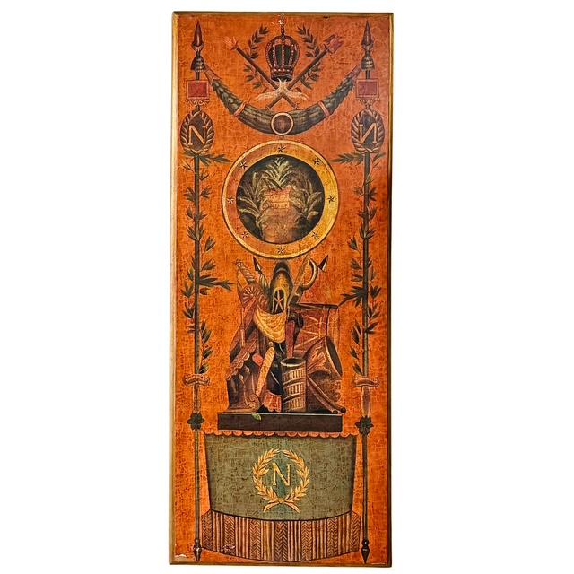 1980s Neoclassical French Empire Hand-Painted Wall Panels by Jeanne Reed - A Pair For Sale - Image 4 of 13