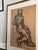 Paper Original Charcoal Seated Nude Figure Study on Toned Paper, Mid-Century Framed Art I For Sale - Image 7 of 8