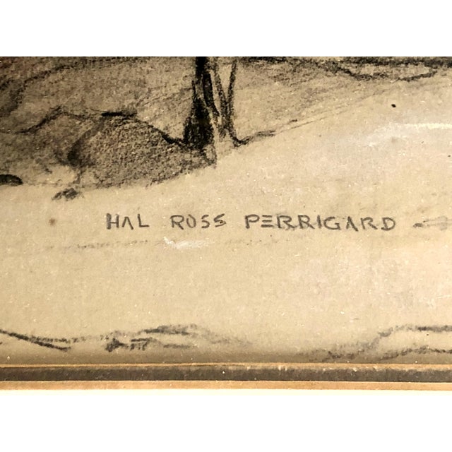 Early 20th Century Signed 1920 Canadian Landscape “Cold” in Charcoal by Hal Ross Perrigard For Sale - Image 5 of 9