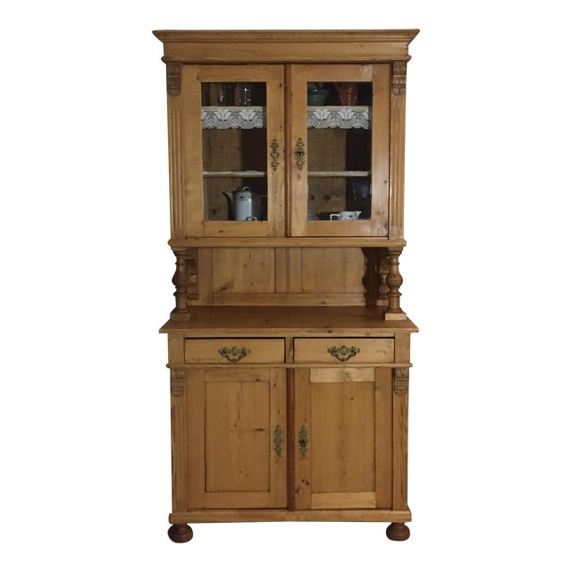 Early 1900s Antique German Handcrafted Pine Kitchen Hutch Chairish