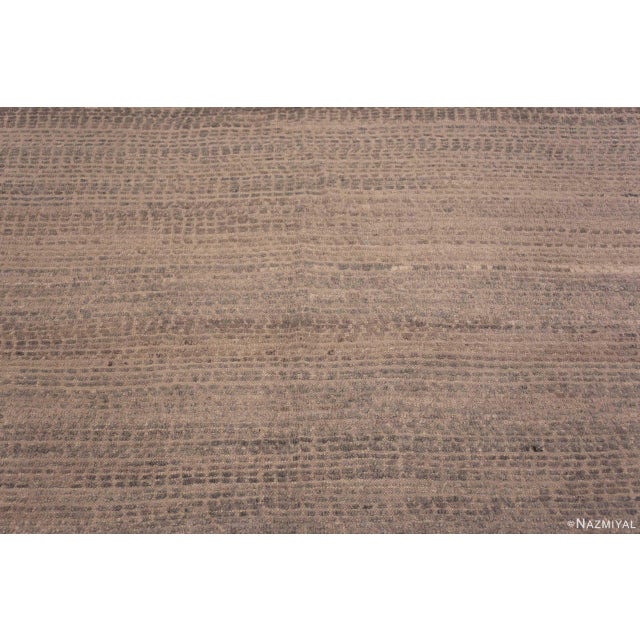 Nazmiyal Collection Modern Neutral Grey Abstract Contemporary Handmade Wool Area Rug For Sale - Image 4 of 6