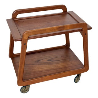 Mid-Century Danish Teak Serving Trolley from Sika Møbler, 1960s For Sale