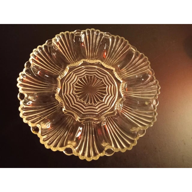 This is Anchor Hocking 10" Devilled Eggs Or Oyster Platter. Procured at auction BOX C