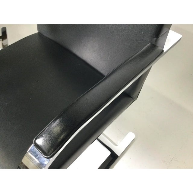 Black Pair of Mies Van Der Rohe Brno Style Flat Bar Chair in Black Leather, 1990s For Sale - Image 8 of 8