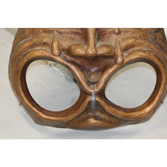 Copper mask Demon Devil Satan wall decor Gothic art Theater Masquerade Venice Commedia Dell Arte Copper. Dimensions:...