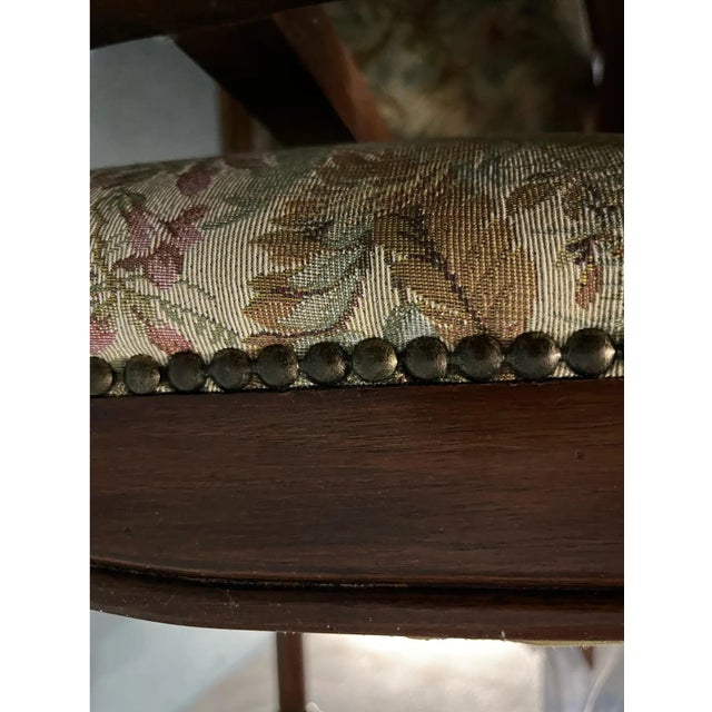 Brown Mid 20th Century Set of 8 Italian Walnut Refettorio Chairs For Sale - Image 8 of 9
