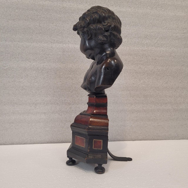 After François‏ Duquesnoy, Bust of Child, Patinated Bronze, 1700s For Sale - Image 6 of 16