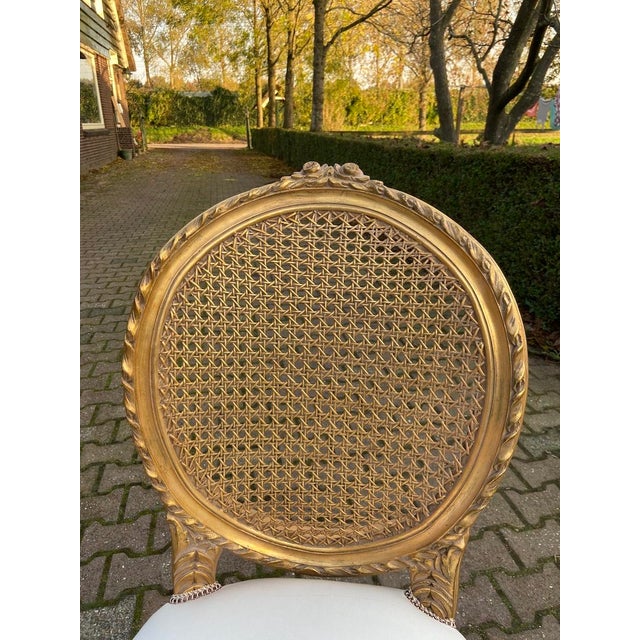 1970s French Artisan Louis XVI Gold Beech Cane Dining Chairs-Set of 4 Pc For Sale - Image 16 of 18