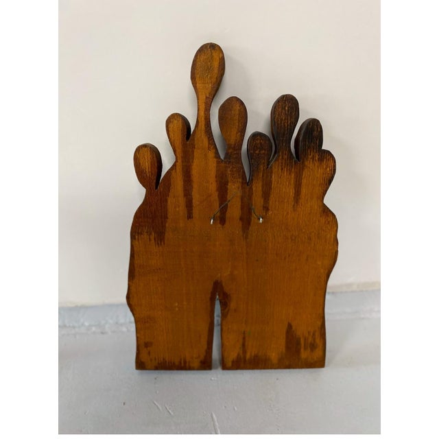 1960s Mid Century Carved Wood Abstract Wall Hanging Sculpture Attributed to Jean Claude Gaugy For Sale - Image 5 of 6