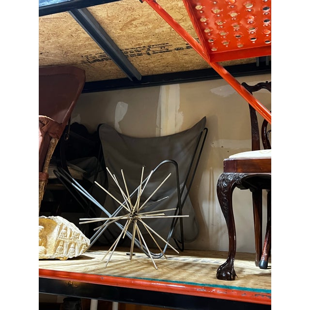 Up for consideration is a beautiful vintage pair of metal butterfly chairs with gray seating. These would look lovely in...