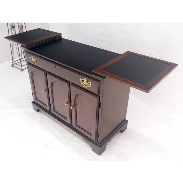 Flip Top Serving Bar cabinet Solid Cherry Bracket Feet MINT For Sale - Image 15 of 18