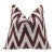 Deep Wine & Silver Chevron Velvet Pillow - 20" X 20" For Sale