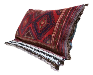Vintage Afghan Nomad Rug Seat Cushion Cover, 1970s
