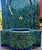 Large 2 Color Tamegroute Green and Petrol Blue Moroccan Mosaic Tile Fountain For Sale In Orlando - Image 6 of 9