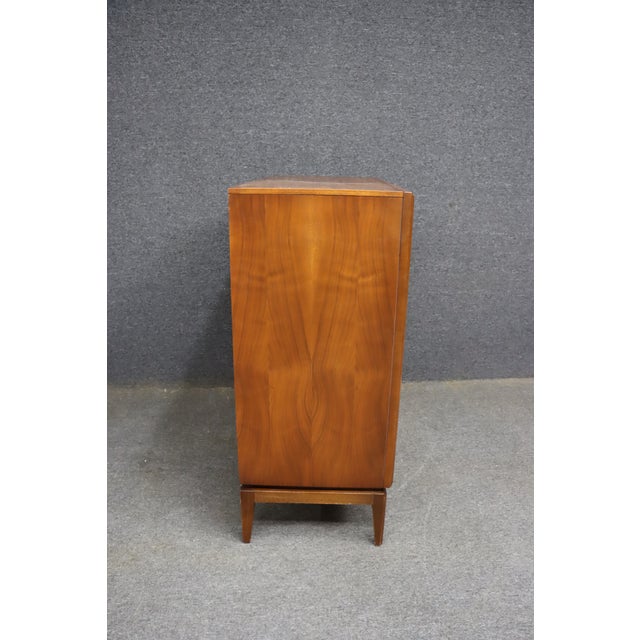 Mid 20th Century Mid-Century Modern Walnut Tall Chest Attributed to United Furniture Corporation For Sale - Image 5 of 9