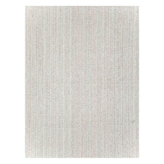 A vintage Turkish flatweave Kilim room size carpet handmade during the mid-20th century in shades of white, pink, and...