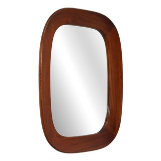 Danish Wall Mirror in Mahogany, 1950s For Sale