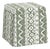 Dyer Skirted Storage Ottoman in Linny Ikat Sage For Sale