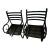 Vintage Woodard Style Wrought Iron Swirl Arm Spring Action Chairs - A Pair For Sale