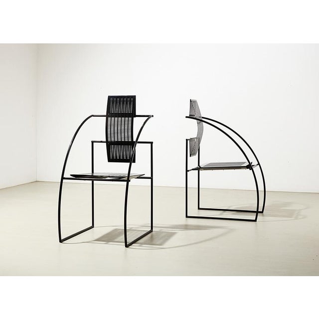 Pair of Quinta chairs, designed by the Swiss architect and designer Mario Botta in 1986 for Alias Italy. In the 1980s he...