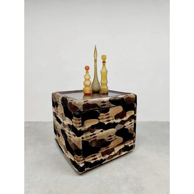Vintage Camouflage Box Cabinet Nightstand, 1970s For Sale - Image 3 of 6