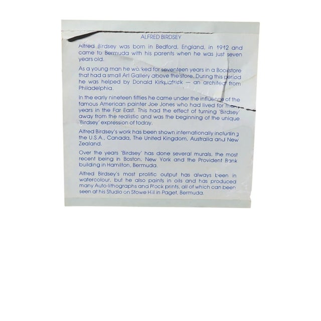 Mid 20th Century Alfred Birdsey Original Signed Watercolor Bermuda Harbor Scene For Sale - Image 5 of 5