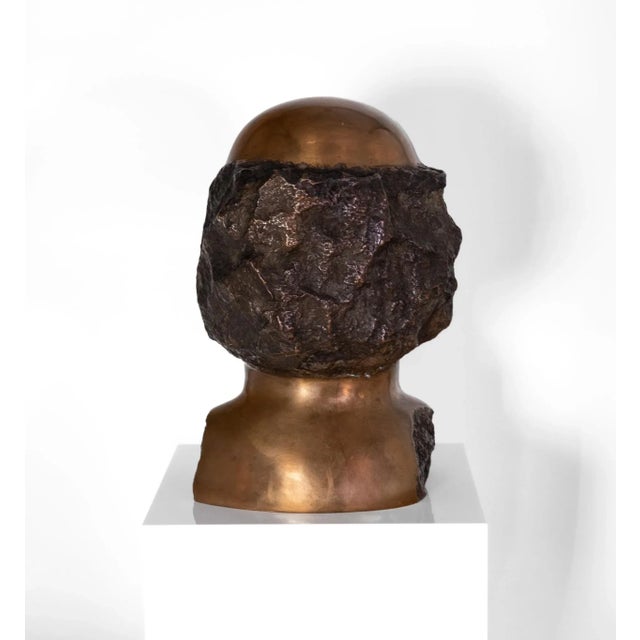 Metal Bronze Abstract Head by Wolf Bröll, 1993 For Sale - Image 7 of 15