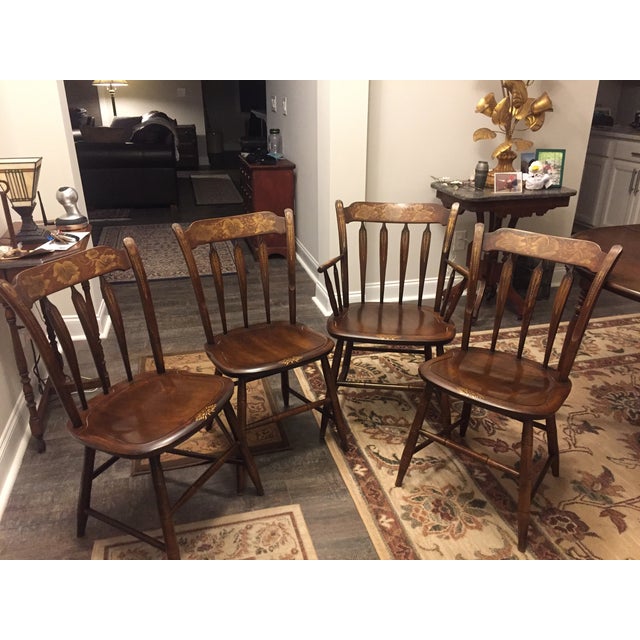 Vintage Hitchcock Dining Table With 4 Chairs Chairish