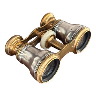 Antique 1890s German .800 Solid Silver & Mother-of-Pearl Opera Glasses For Sale