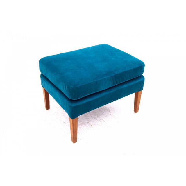 Set of 20th Century Wingback Armchair with Ottoman, Denmark, 1950s For Sale - Image 14 of 16