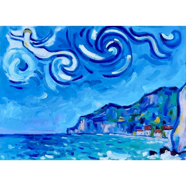 Shabby Chic Spirits of the Sea, Modern Impressionist Seascape Oil Painting For Sale - Image 3 of 10