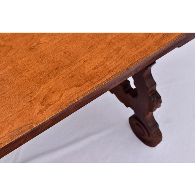 Spanish Spanish Colonial Dining Table, Hand-Carved Oak & Iron, Early 20th C. For Sale - Image 3 of 18