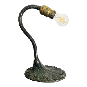 1930s Restored Mid-Century Art Deco Aladdin Mfg. Co. Gooseneck Desk Lamp – Cast Iron Base