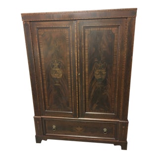 19th Century Empire Flamed Mahogany Wardrobe For Sale