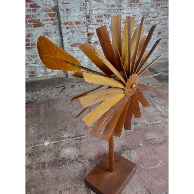 Mid-Century Double Propeller Wooden Weathervane For Sale - Image 4 of 10