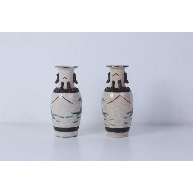 Japanese Ceramic Vases, 1890s, Set of 2 For Sale - Image 5 of 11