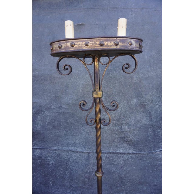 1920s Spanish Revival Torchiere Floor Lamp For Sale In Los Angeles - Image 6 of 6