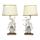 Maison Bagues Rock Crystal Bird Table Lamps For Sale
