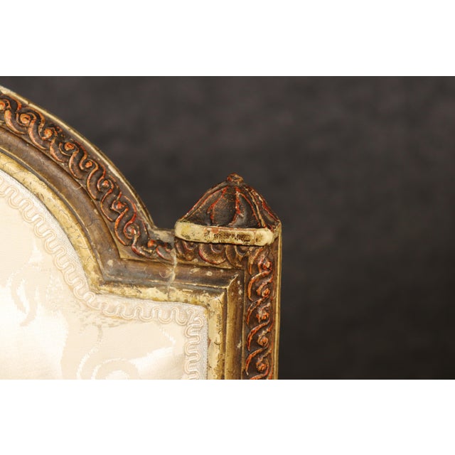 Pair 1920's Louis XVI Style Painted and Distressed Armchairs For Sale - Image 10 of 17