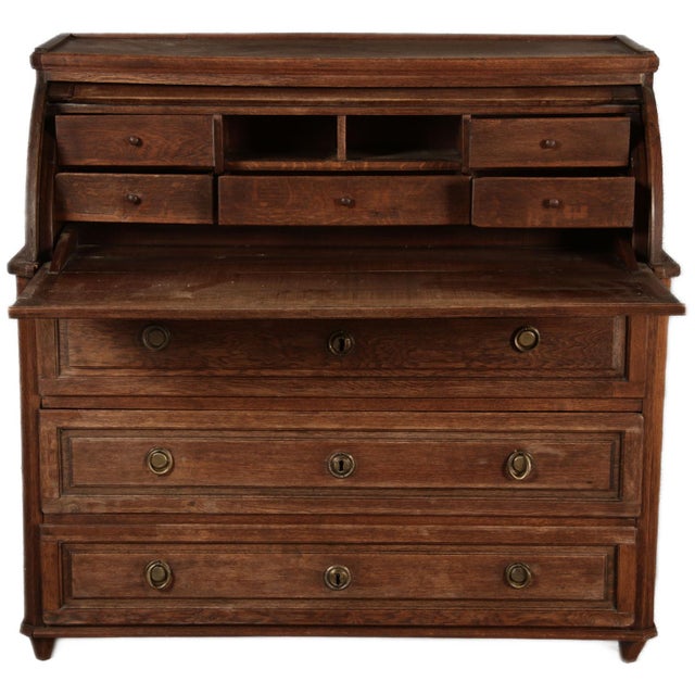 Antique Biedermeier Secretary in Oak, 1800 For Sale - Image 4 of 18