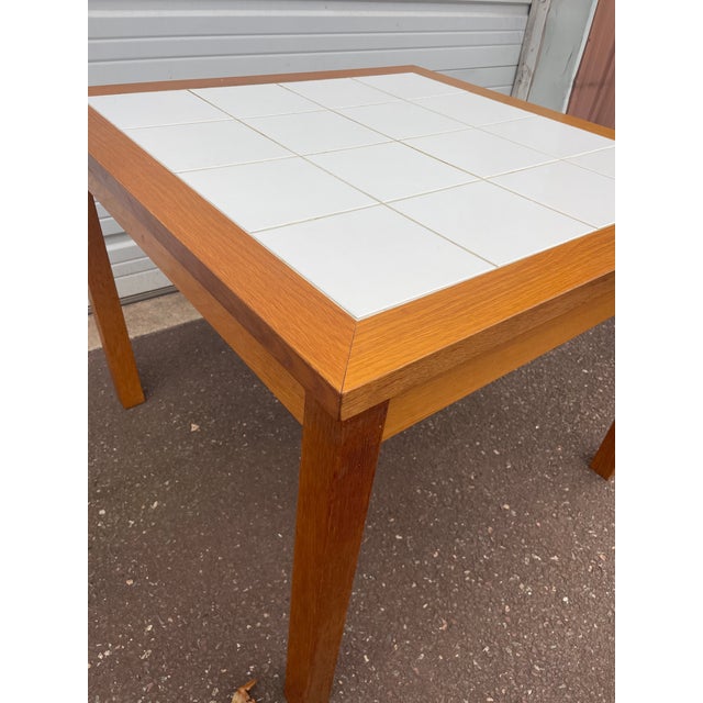 1970s Vintage Mid Century Modern Tile Top Kitchen Table Made in
