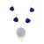39.1 Carat Lapis Lazuli & Chalcedony Boho Charm Necklace in 18k Yellow Gold For Sale