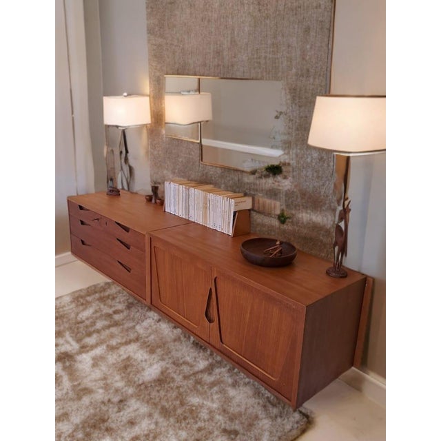 Mid-Century Modern Mid-Century Scandinavian Rival Wall-Mounted Teak Storage Unit, 1960s For Sale - Image 3 of 18