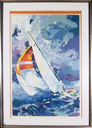 Sailboat Race I, Wayland Moore Serigraph, Signed and Numbered in Pencil