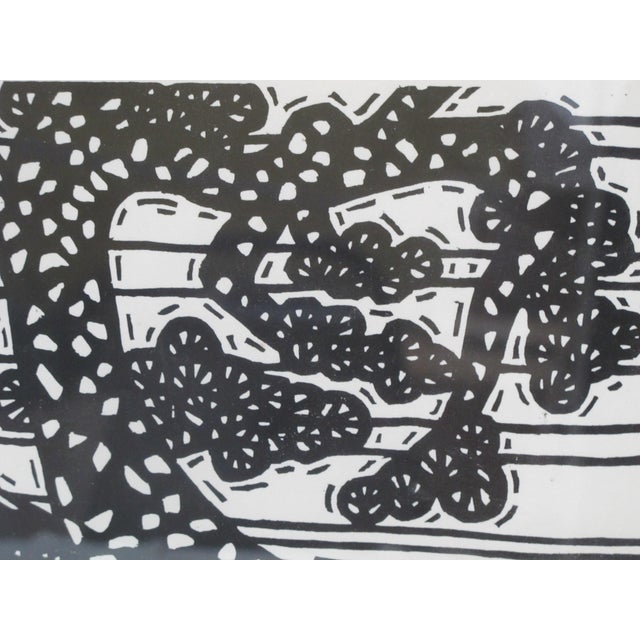 1960s Japanese Yoshimaro Omori Signed Limited Ed Volcano Mountain Woodblock 1964 For Sale - Image 5 of 11