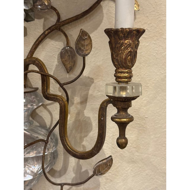 Metal Pair of Italian Banci Firenze Bagues Style Sconces For Sale - Image 7 of 8
