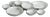Kenneth Ludwig Chicago Cluster of Nine Round Serving Bowls- Nickel w/ White Enamel For Sale